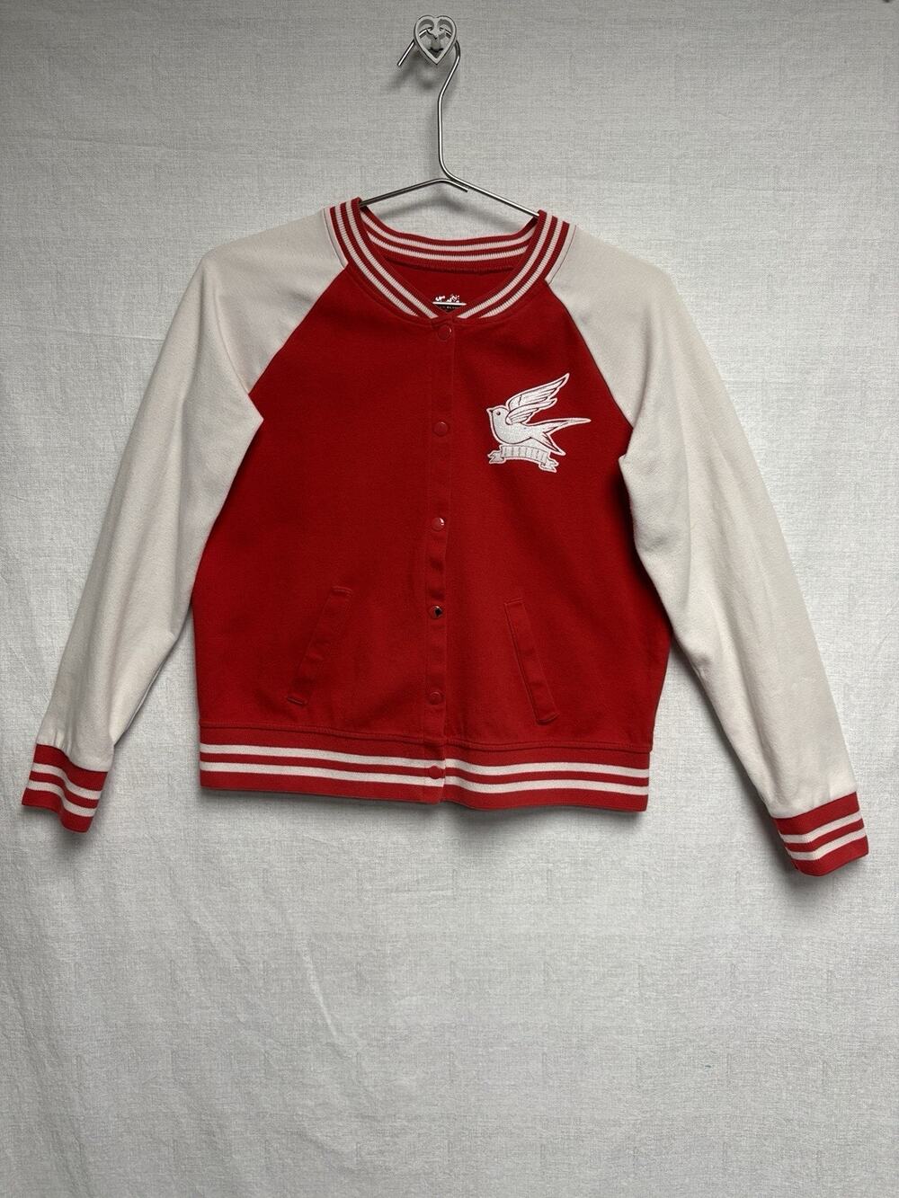Justice Lightweight Women's Red White Jacket - Size 16/18